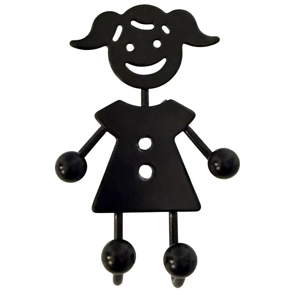 Metal Wall Hook With‎ 4 Hook Rounded Girl Figure Dorman Hardware